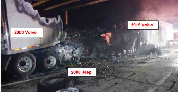 NTSB: Big rig failed to stop, crashes into rear of queue in work zone; 4 are killed