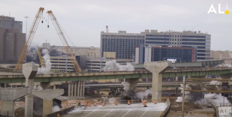 Watch I-59/20 bridge fall in planned implosion
