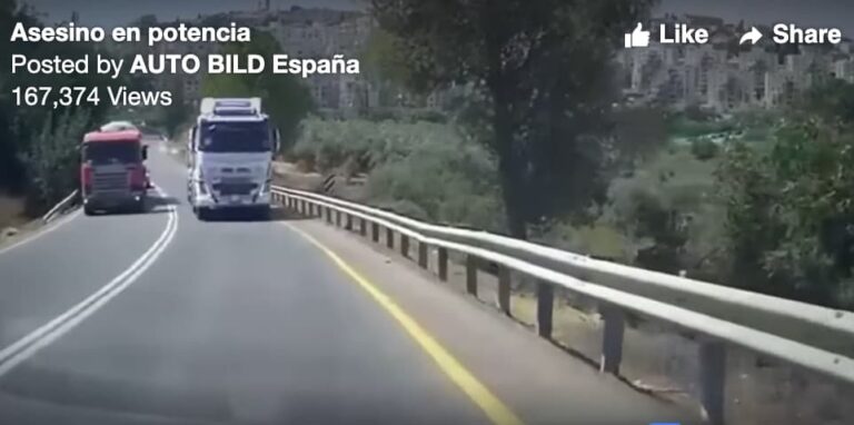 Going head-on with a semi is dangerous no matter what country you are in!