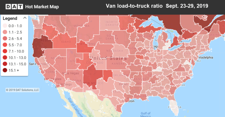 Spot truckload volumes rebound 29% market recovers loss from storm