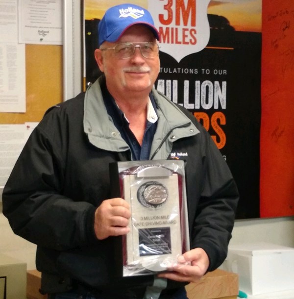 Holland driver Dan Runice achieves milestone of 3 million miles of safe driving