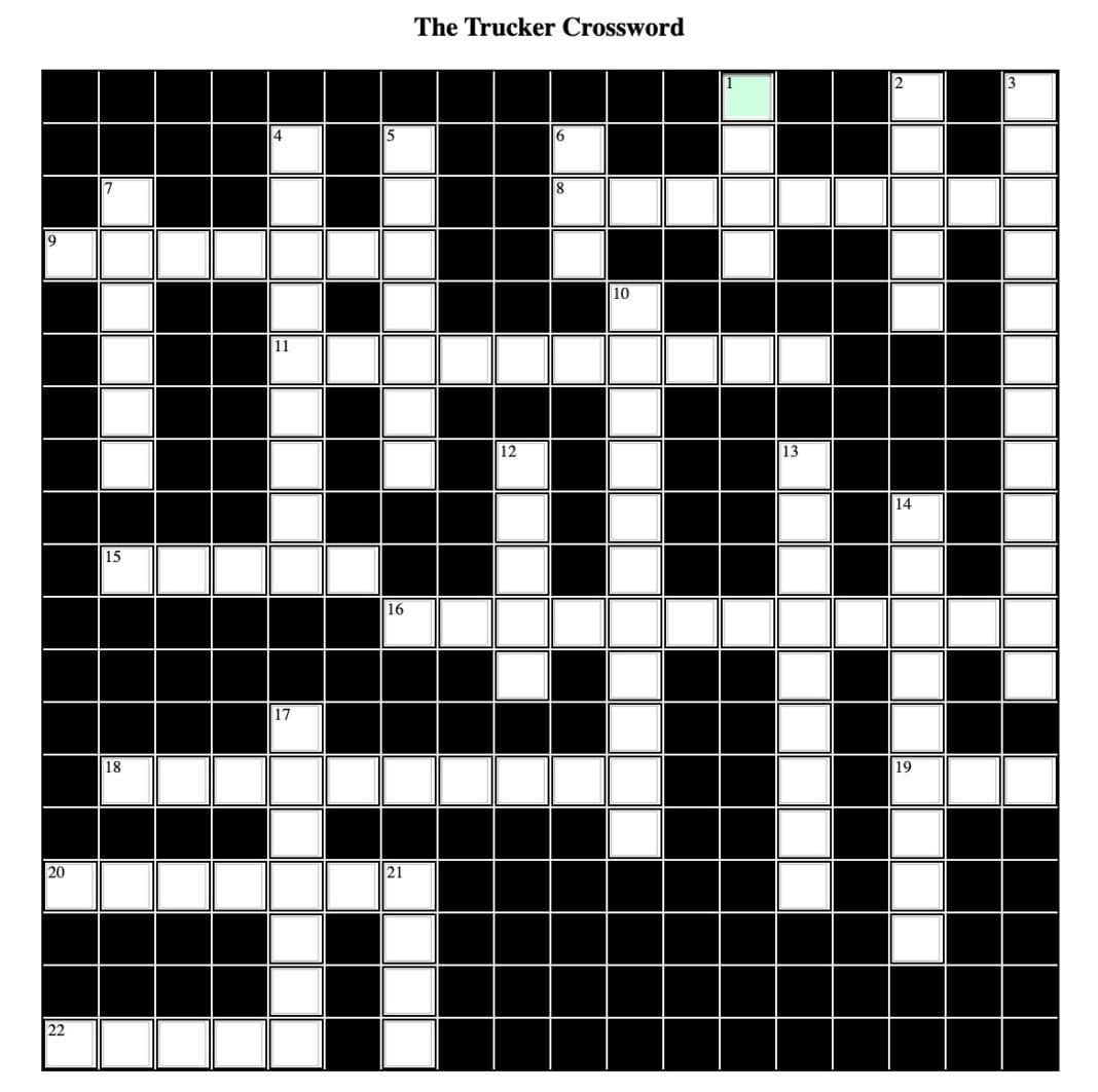 Time for another trucker crossword puzzle! | TheTrucker.com