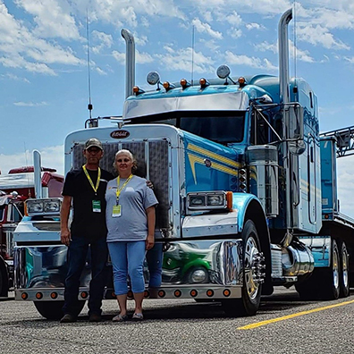 Teaming up: Wes and Cindy Ward appreciate trucking fellowship
