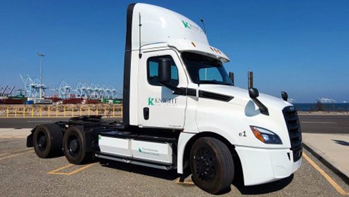 Knight-Swift announces plans to cut carbon emissions in half by 2035; adds Freightliner eCascadia to fleet