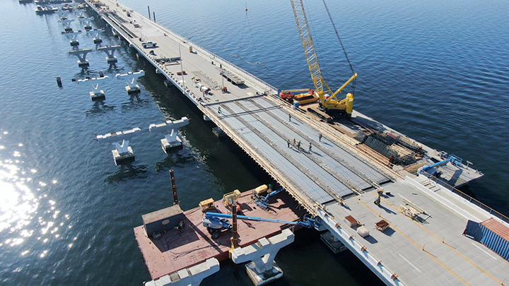 Work continues on Florida’s Pensacola Bay Bridge