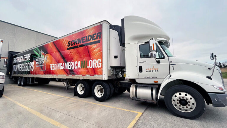Schneider donates refrigerated trailer to Feeding America to help provide for those in need