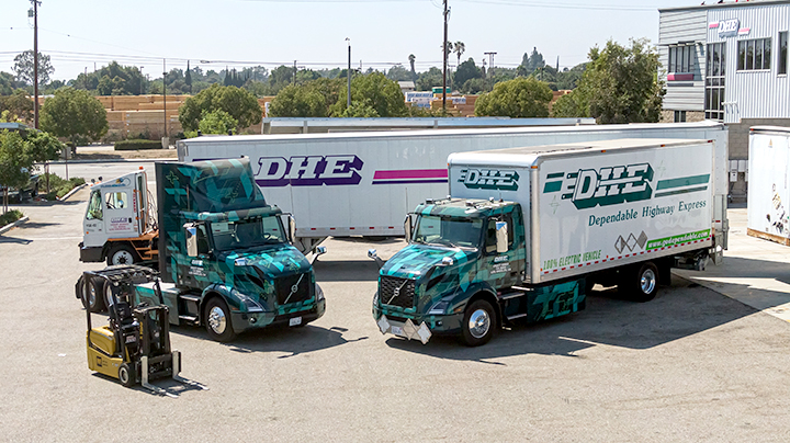 Volvo electrifies Southern California distribution facility for Dependable Highway Express