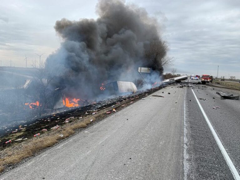 1 killed in fiery tractor-trailer crash on I-65 in Indiana