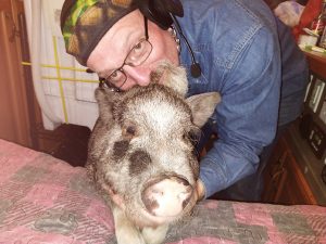 Jerry Cooper and his pig Jake Brake