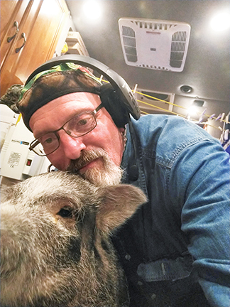 Jerry Cooper and his pig
