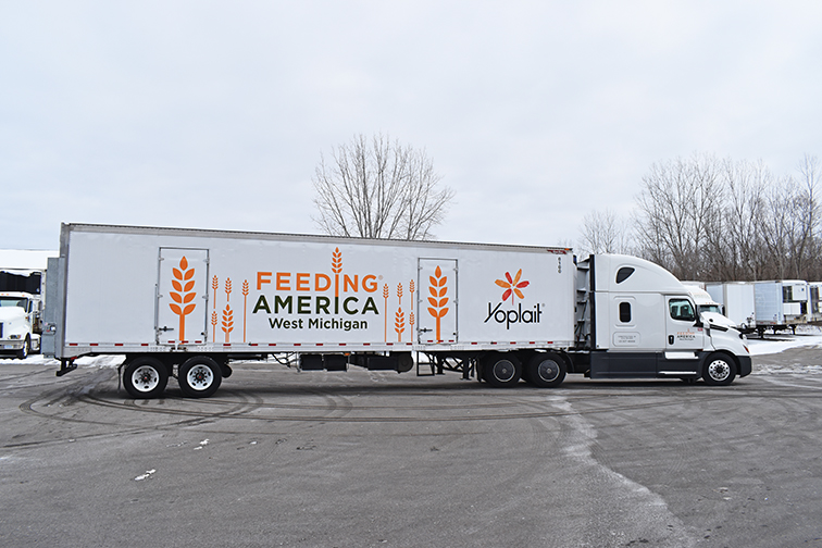 ‘Cool’ donation: Yoplait gives truck, refrigerated trailer to Feeding America West Michigan