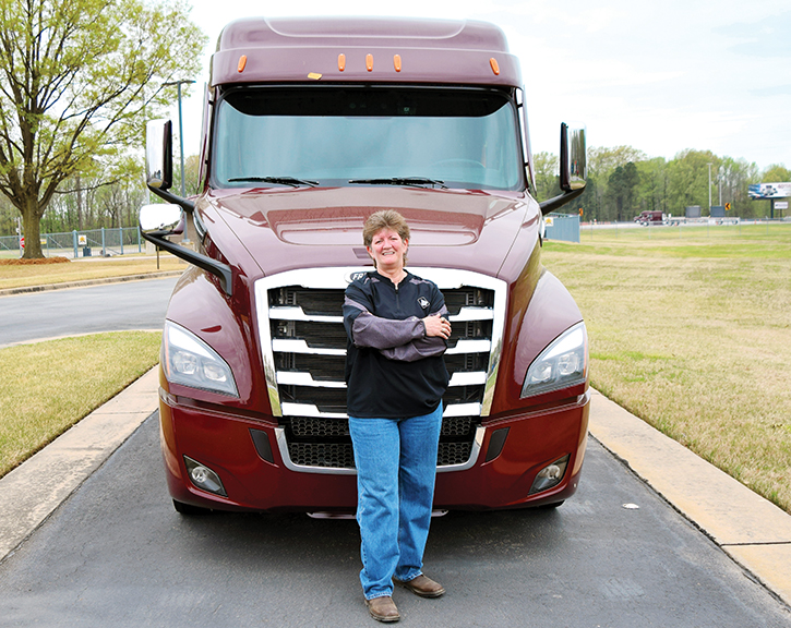 An office with the best view: Professional driver Liz Imel loves life on the road