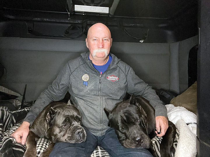 War and Peace: Four-legged friends bring a new love of trucking to driver James Childress