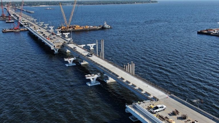 Work continues on Florida’s reopened Pensacola Bay Bridge; Garcon Point Bridge toll suspended through July 6
