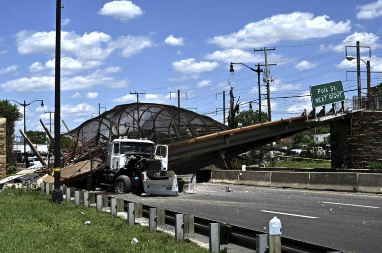 Truck may have struck pedestrian bridge that collapsed in DC Wednesday