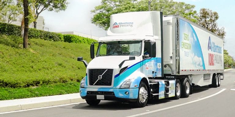 Albertsons makes nation’s first zero-emission grocery delivery using Volvo VNR Electric truck
