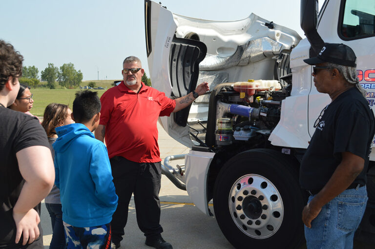 Nebraska middle school students tour big rigs, learn about trucking
