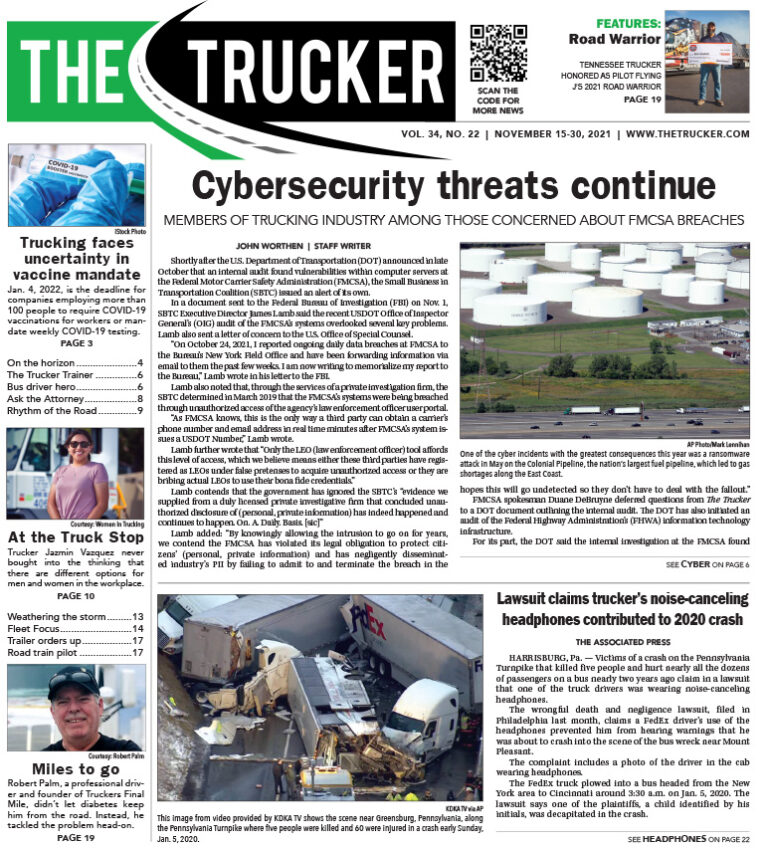 The Trucker Newspaper – Digital Edition November 15, 2021