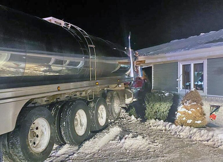 Tanker truck crashes into house to avoid deer