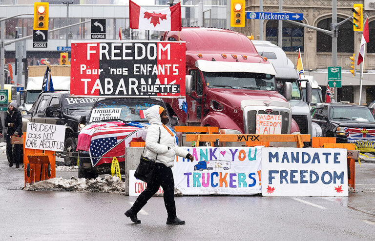 Canadian truck convoy protester says ‘we’re still not going anywhere’