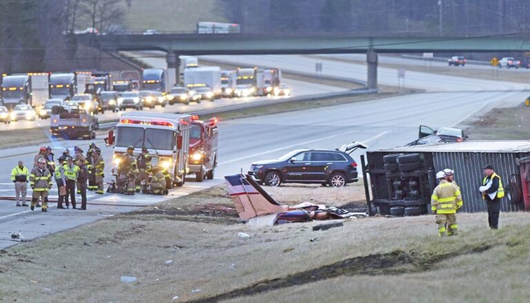 Plane crashes into tractor-trailer on North Carolina highway