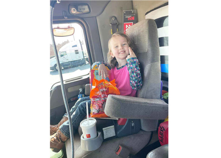 Little girl’s words defending truck drivers make big splash at truck stop, online