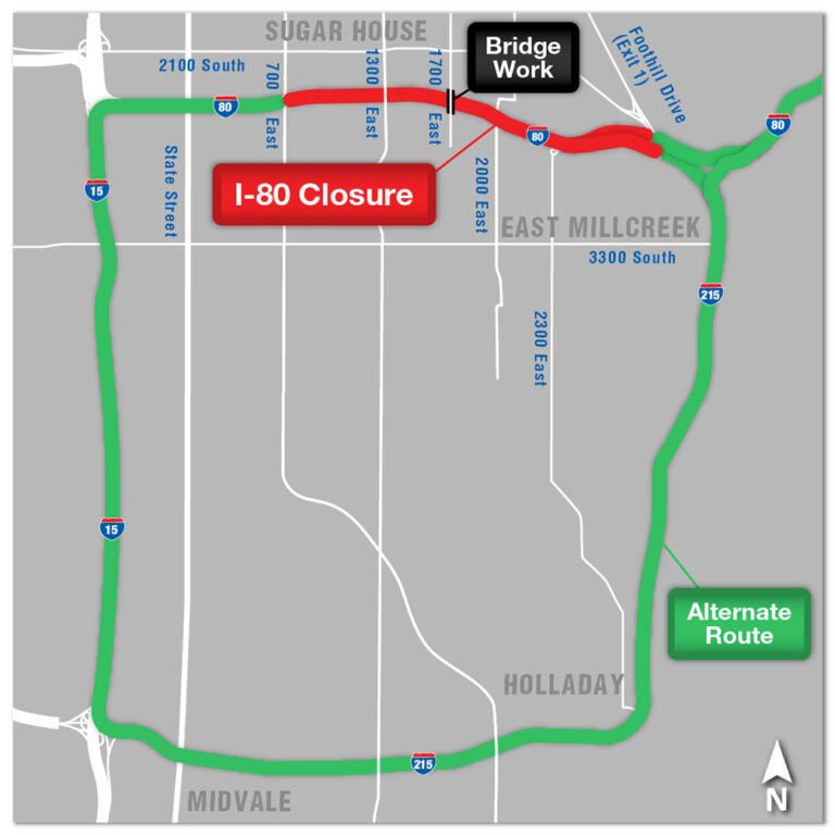 Part of I-80 in Salt Lake City set to temporarily close