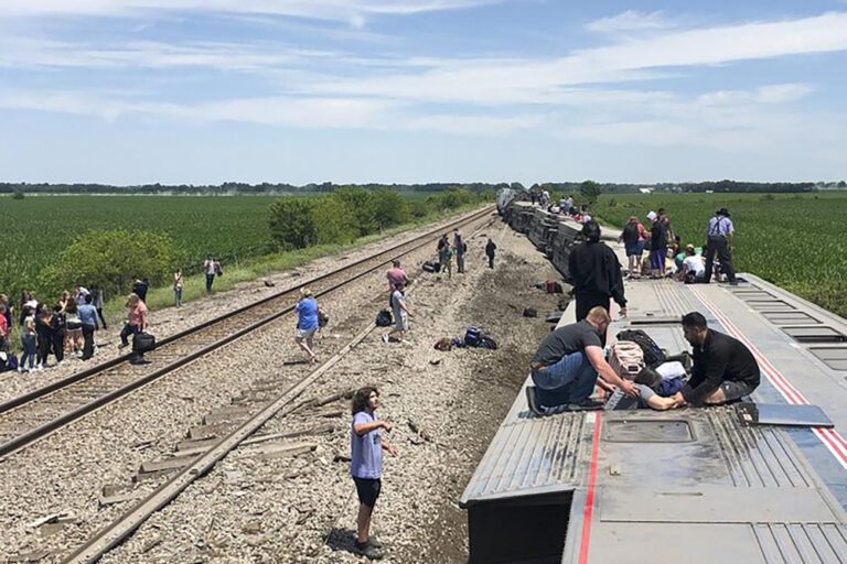 3 killed when Amtrak train hits dump truck, derails in Missouri