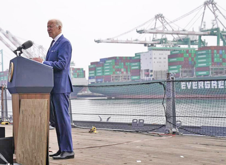 At Los Angeles Port, Biden vows to battle inflation as prices keep climbing
