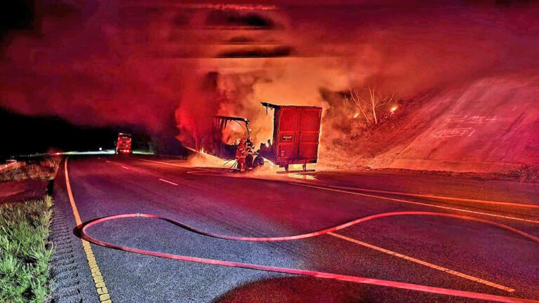 Tractor-trailer fire roasts frozen chicken on North Carolina roadway