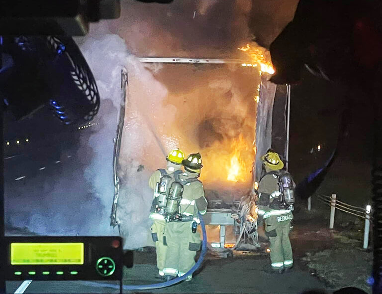 Big rig blaze shuts down Connecticut highway