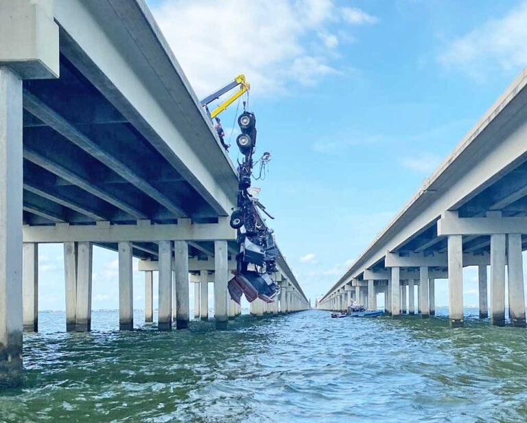 Big rig driver rescued from Lake Pontchartrain after wreck