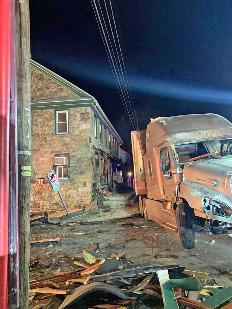 Tractor-trailer crashes into historic Pennsylvania hotel