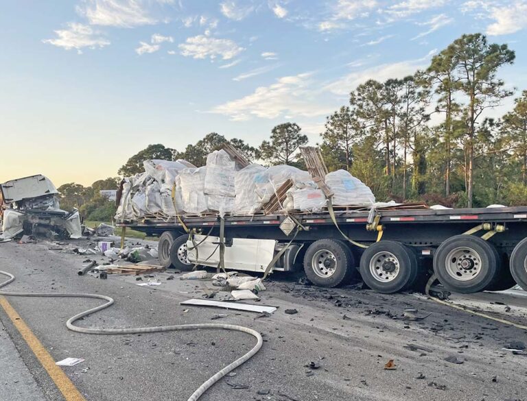 Florida Turnpike chain-reaction crash involving 3 big rigs kills 1 driver