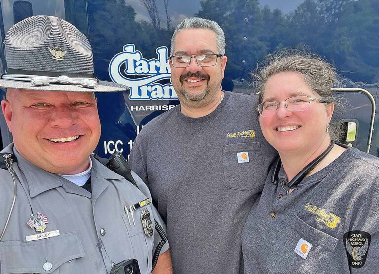 Truckers celebrated after helping Ohio State Highway Patrol trooper