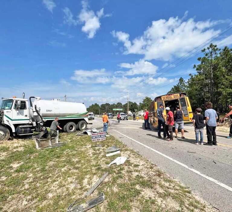 Video shows tanker truck crashing into South Carolina school bus, injuring 18