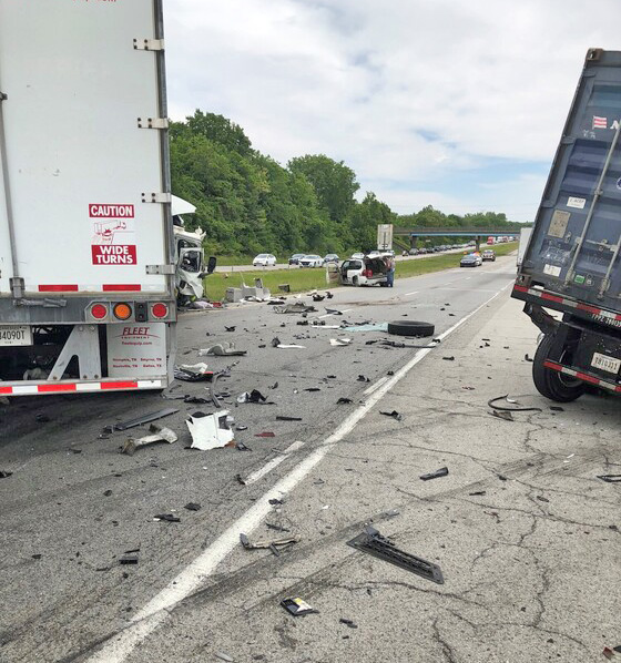 Three Big Rigs Fatal crash involving 3 big rigs snarls Memorial Day traffic on ...