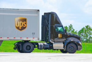 United Parcel Service UPS cargo semi truck on road