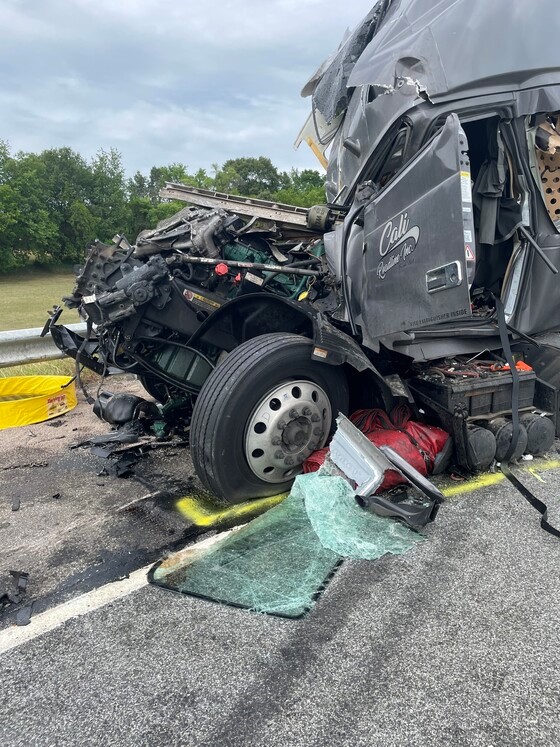 Driver extracted from big rig in Elkhart County, Indiana, pileup