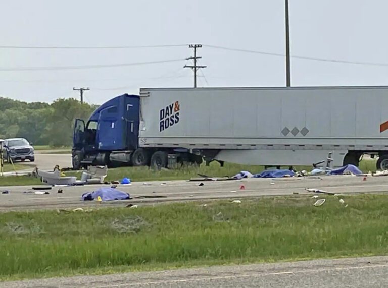 Bus full of seniors heading to a casino in Canada collides with big rig, killing 15