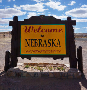 Welcome to Nebraska road sign