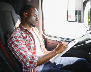 Young Black truck driver