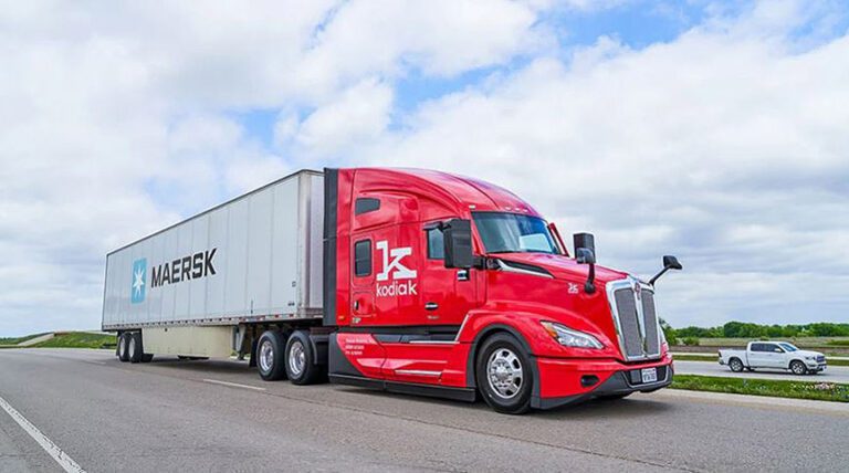 Maersk, Kodiak Robotics launch 1st commercial autonomous trucking lane between Houston, Oklahoma City