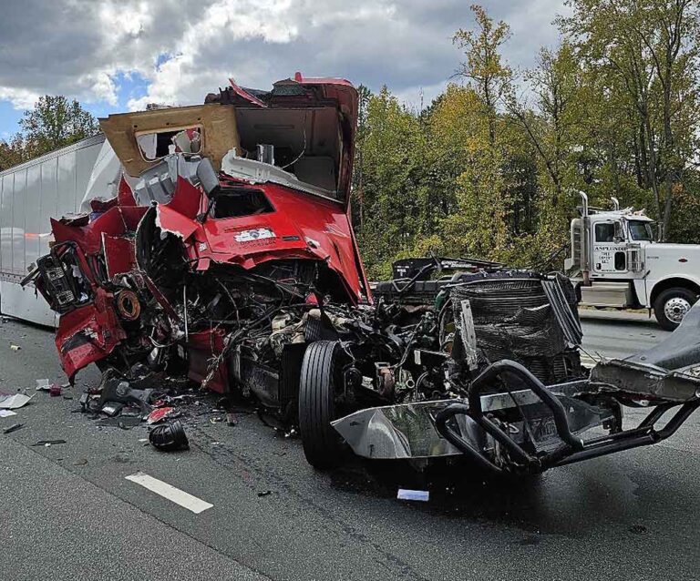Driver survives after rig obliterated in North Carolina crash