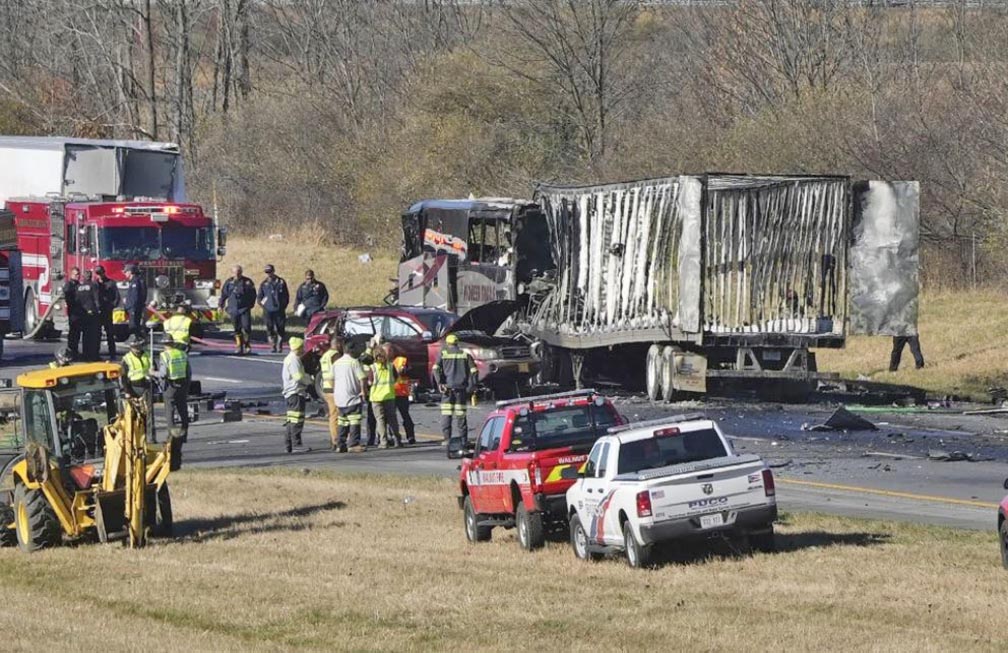 Ohio authorities Big rig was following too closely in deadly charter