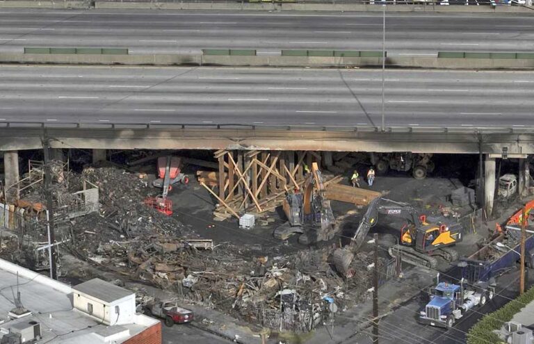 Fire that indefinitely closed vital Los Angeles freeway was likely arson, governor says