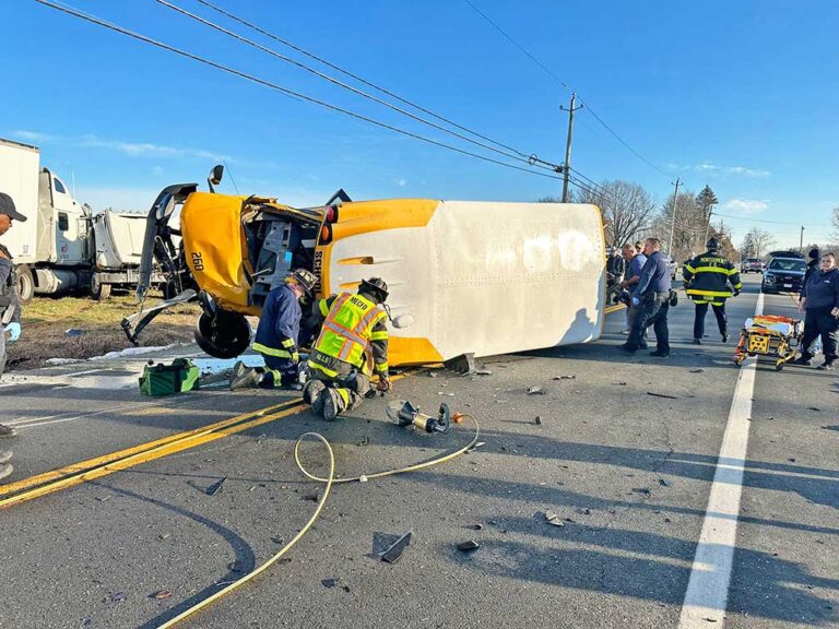 Bus collides with big rig in New York state