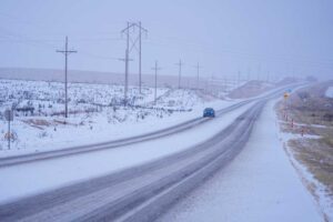 AP Snow on Highway 20240229