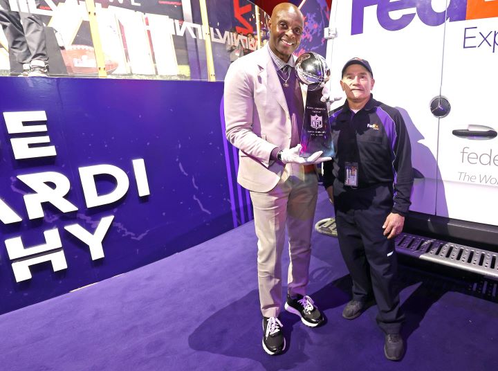 5-time Nevada State Truck Driving Champion delivers Super Bowl trophy