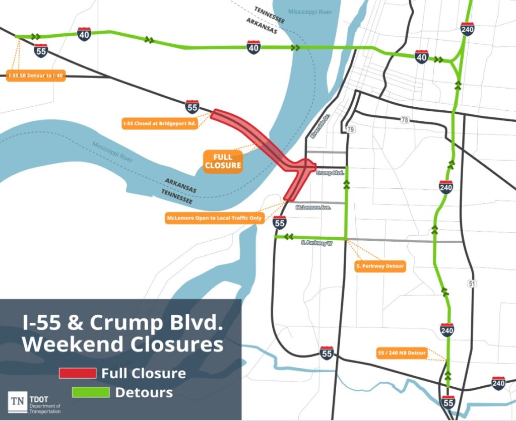 Interstate 55 bridge closure detour information